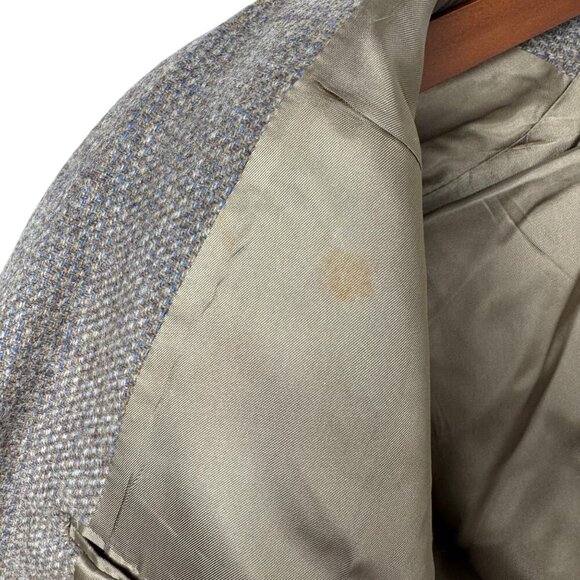 Cricketeer Brown Plaid 100% Wool Woolmark Sz 44 READ Blazer Sport Coat Academia - Picture 7 of 16